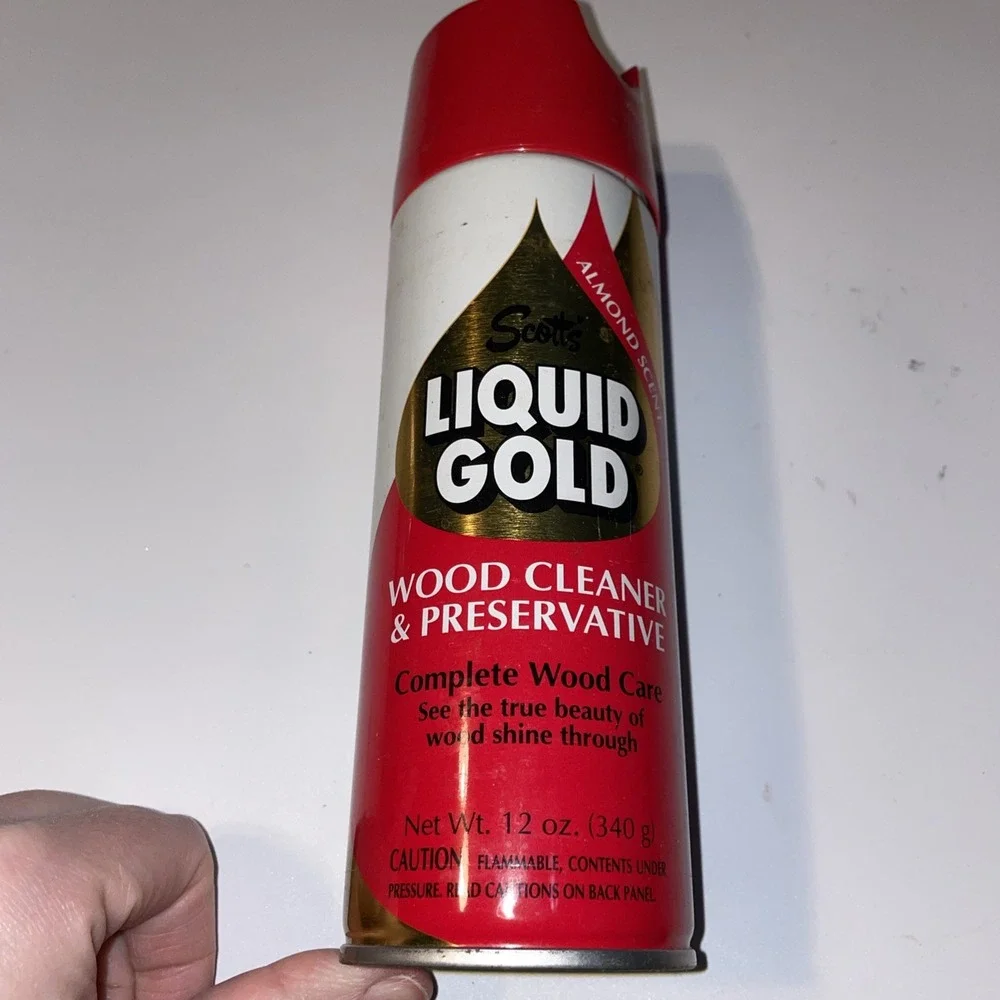 Vintage 70-80s SCOTT'S‎ LIQUID GOLD  Wood Cleaner & Preservative Can Full